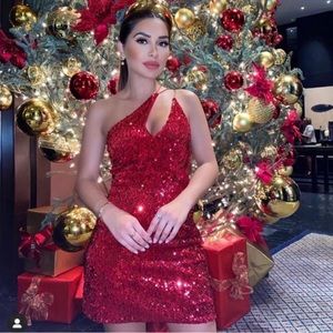 • Bloggers Favorite Zara Red Velvet Sequin Dress